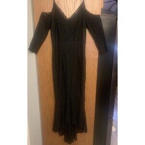 black Cocktail evening Dress Roskik Womens Long Sleeve Bodycon Mermaid Lace High